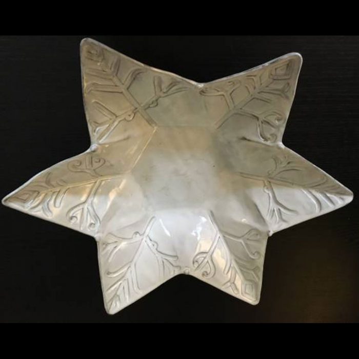 Vietri Incanto Stone Winterland Snowflake Large Serving Bowl | Catherine's Loft