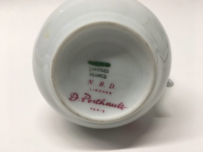 Vintage N. B. D. Limoges D. Porthault Pink Les Coeurs Porcelain Creamer