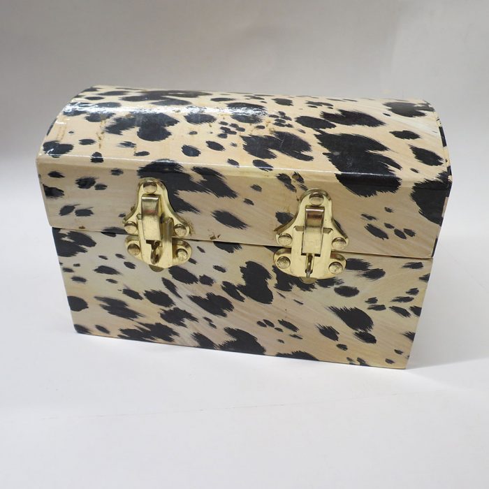 Simulated Cowhide Latched Box | Catherine's Loft