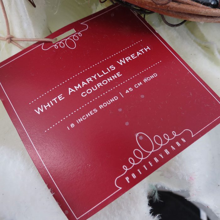 Pottery Barn White Amaryllis Holiday Wreath | Catherine's Loft