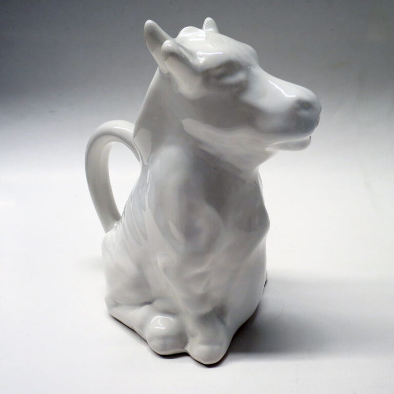 Vintage White Ceramic Cow/Bull Pitcher Catherine's Loft