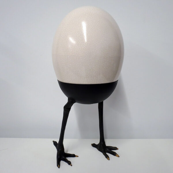 Global Views Ostrich Egg on Legs Walking NEW Catherine's Loft