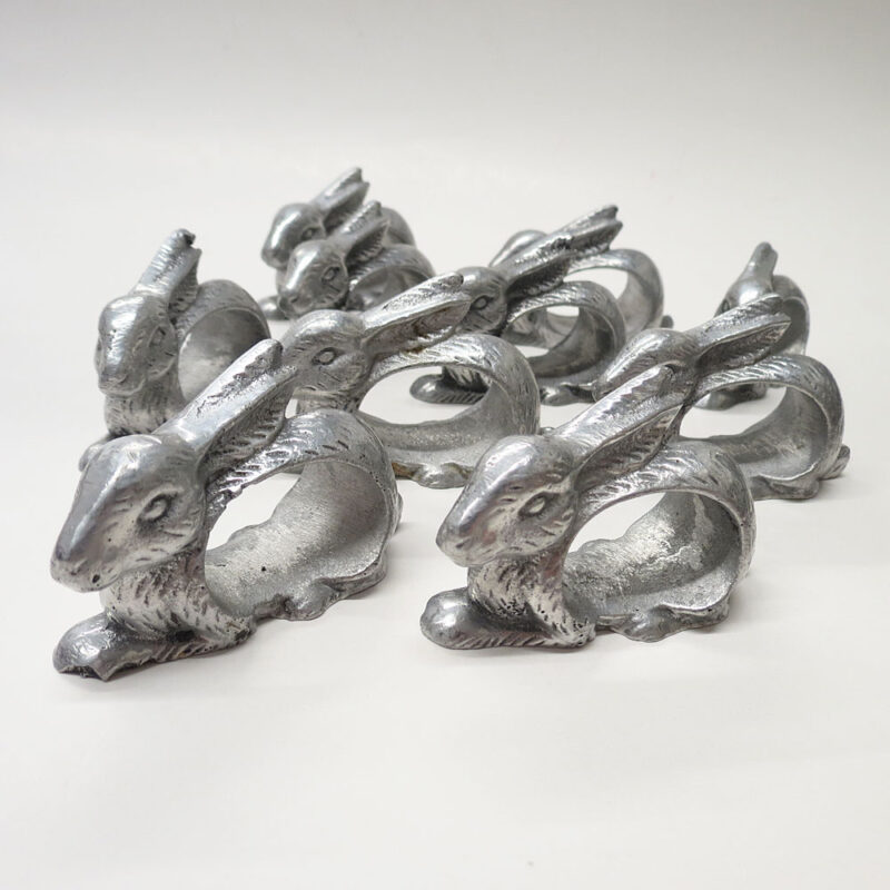 Vintage Arthur Court Bunny Rabbit Napkin Rings Set of 10 Catherine's Loft