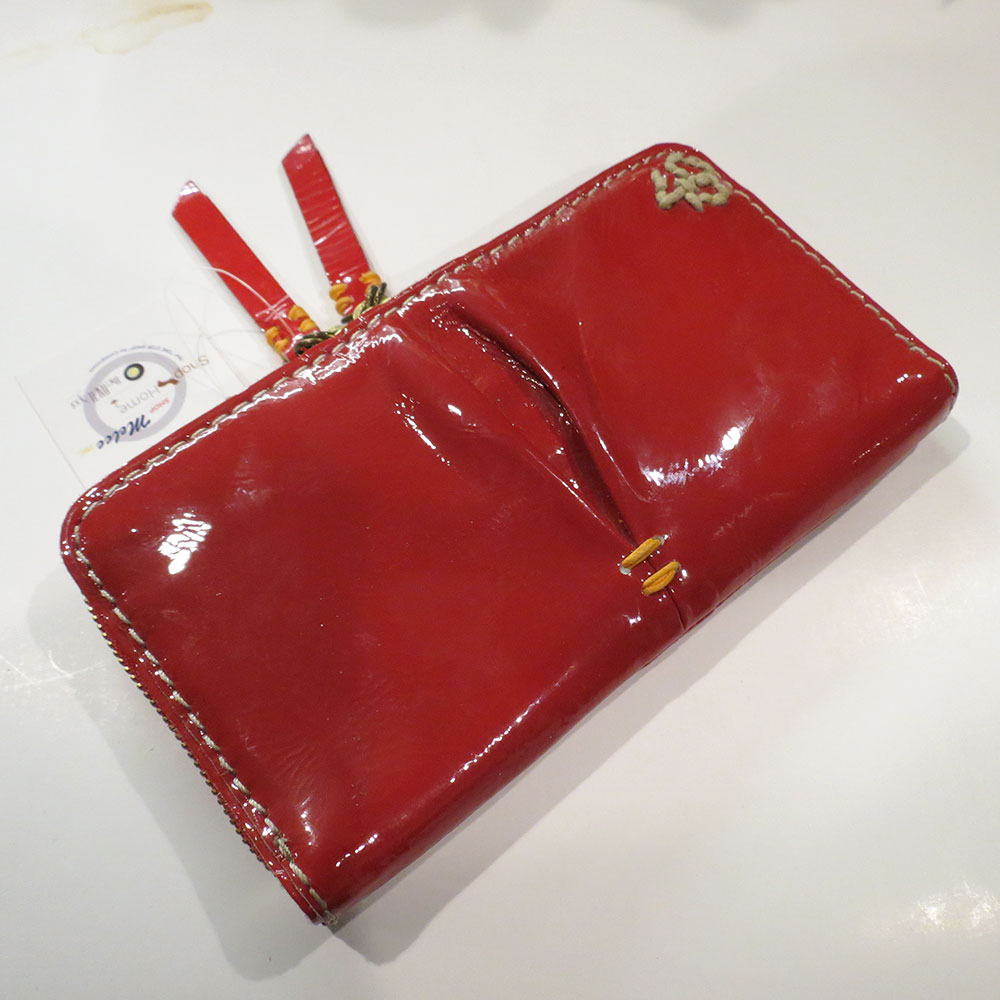 49 Square Miles Women's Red Patent Leather Wallet NEW with Tags