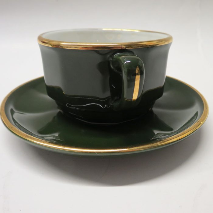 Apilco French Bistro Green/Gold Porcelain Serveware 46 Piece Set | Catherine's Loft