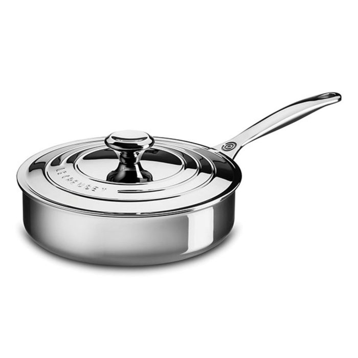 Le Creuset 3qt Tri-Ply Stainless Steel Covered Saute Pan | Catherine's Loft