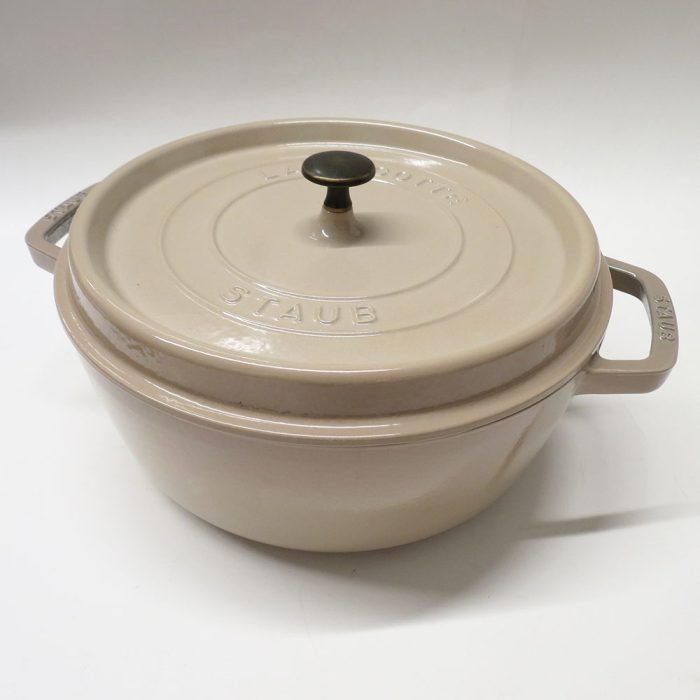 Staub Enameled Cast Iron Round Shallow Cocotte 6 Qt Dutch Oven NIB | Catherine's Loft