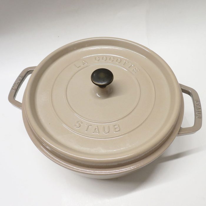 Staub Enameled Cast Iron Round Shallow Cocotte 6 Qt Dutch Oven NIB | Catherine's Loft