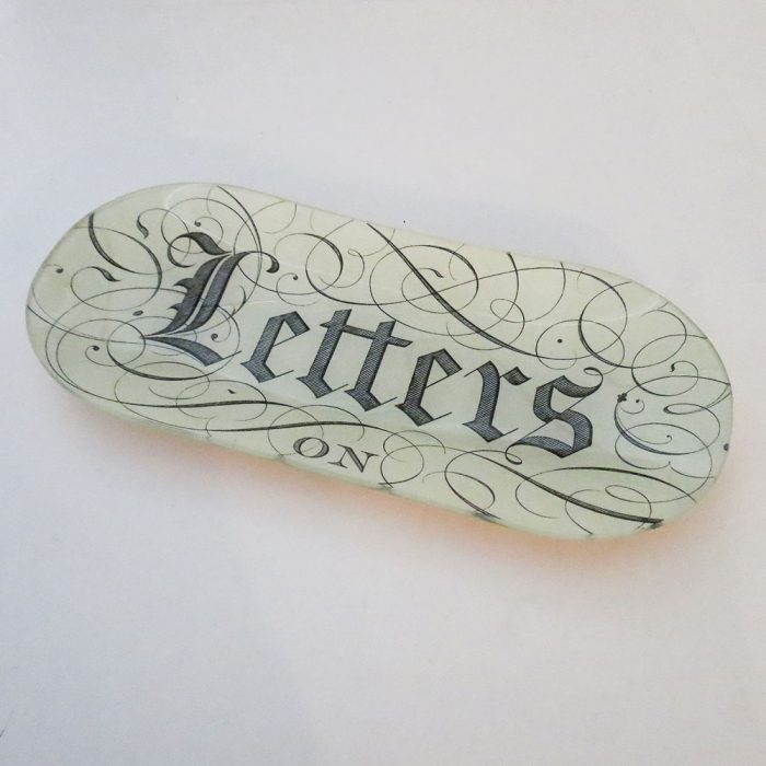 John Derian Letters Glass/Decoupage Tray | Catherine's Loft