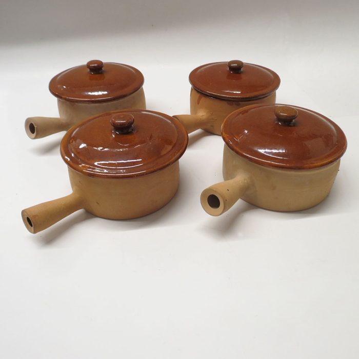 Vintage French Vallauris Terra Cotta Clay Cooking Pots/Casseroles