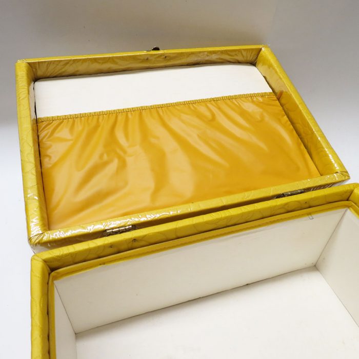 Vintage Yellow Vinyl Sewing Box | Catherine's Loft