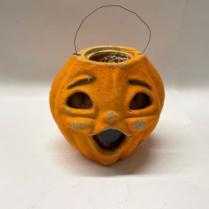 Vintage Handmade Jack-O'-Lantern Pumpkin Papier-Mâché Basket | Catherine's Loft