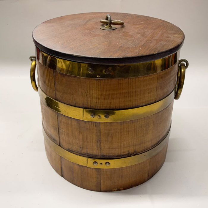 Vintage Santiq Handcrafted Wood/Brass Ice Bucket | Catherine's Loft