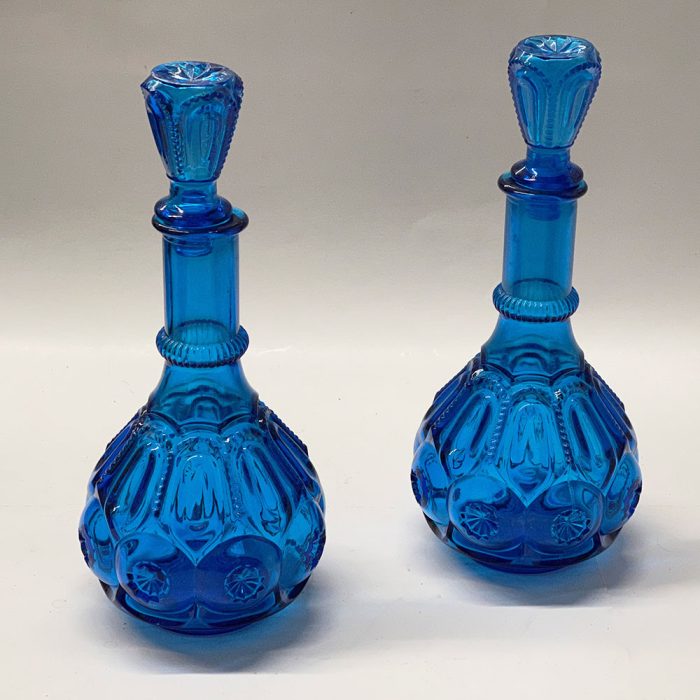 Vintage Blue Glass Decanters | Catherine's Loft