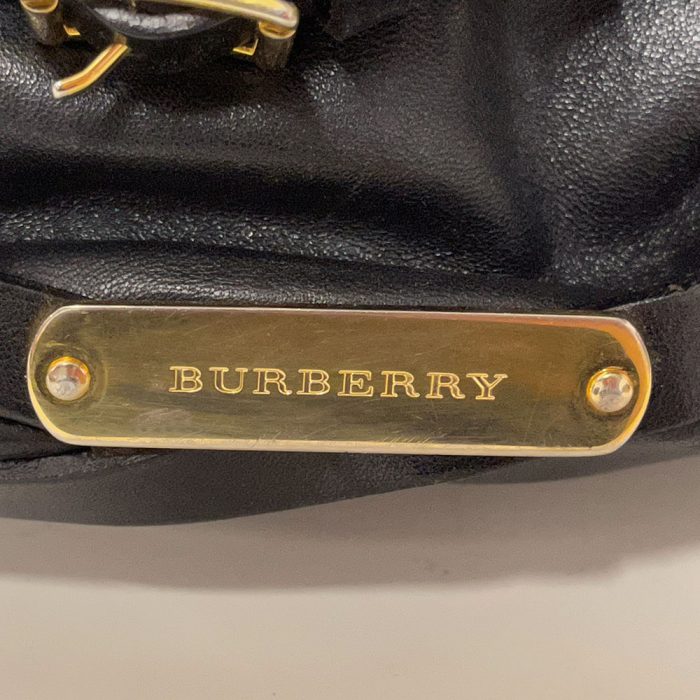 Burberry Gosford Bridle Black Lambskin Leather Hobo Bag | Catherine's Loft