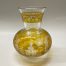 Vintage Bohemian Czech Amber Cut to Clear Etched Glass Vase | Catherine's Loft