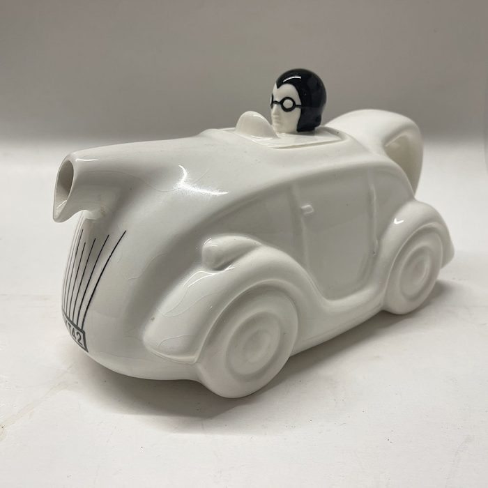 Vintage Vandor Race Car White Ceramic Teapot 1978 | Catherine's Loft