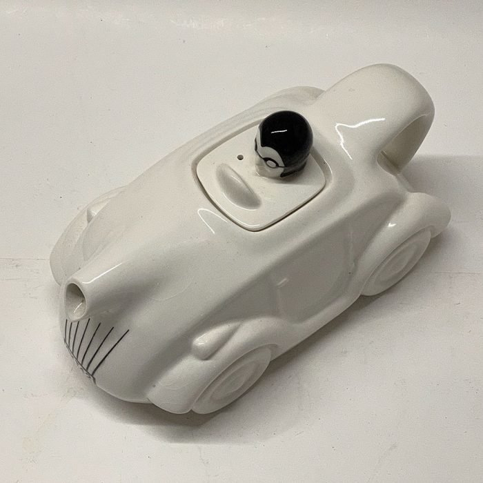 Vintage Vandor Race Car White Ceramic Teapot 1978 | Catherine's Loft