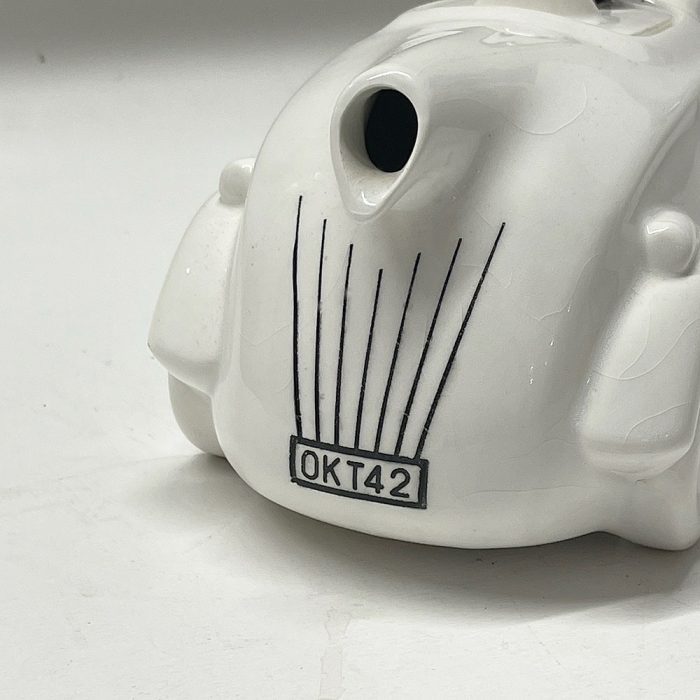 Vintage Vandor Race Car White Ceramic Teapot 1978 | Catherine's Loft