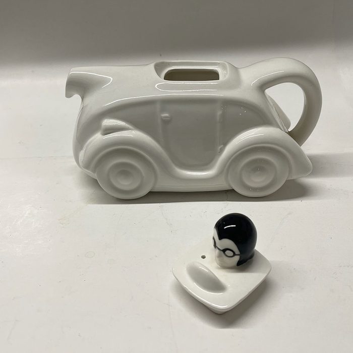 Vintage Vandor Race Car White Ceramic Teapot 1978 | Catherine's Loft