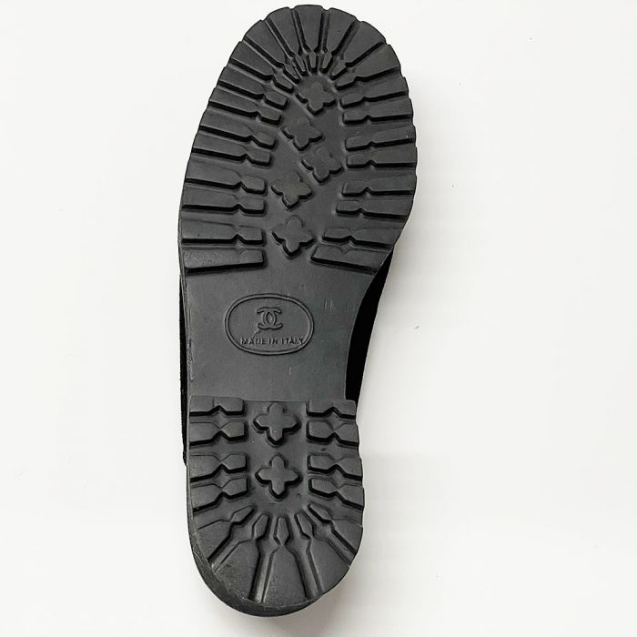 Authentic Chanel Black Suede Mule Clog Shoes EU 37 US Size 7 | Catherine's Loft