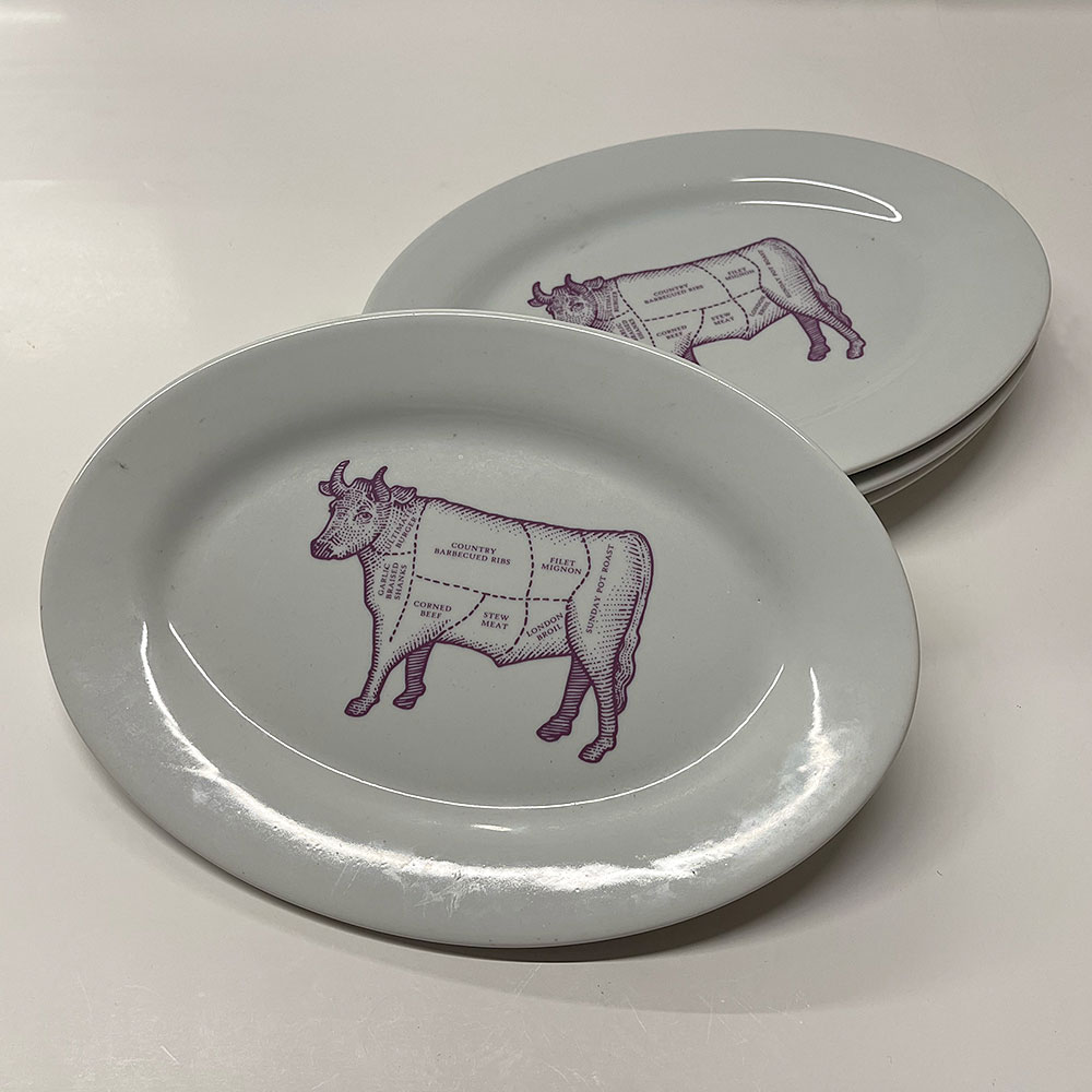 Oval Dinner/Serving Plates/Platters w/Cow Diagram | Catherine's Loft