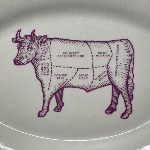 Oval Dinner/Serving Plates/Platters w/Cow Diagram | Catherine's Loft