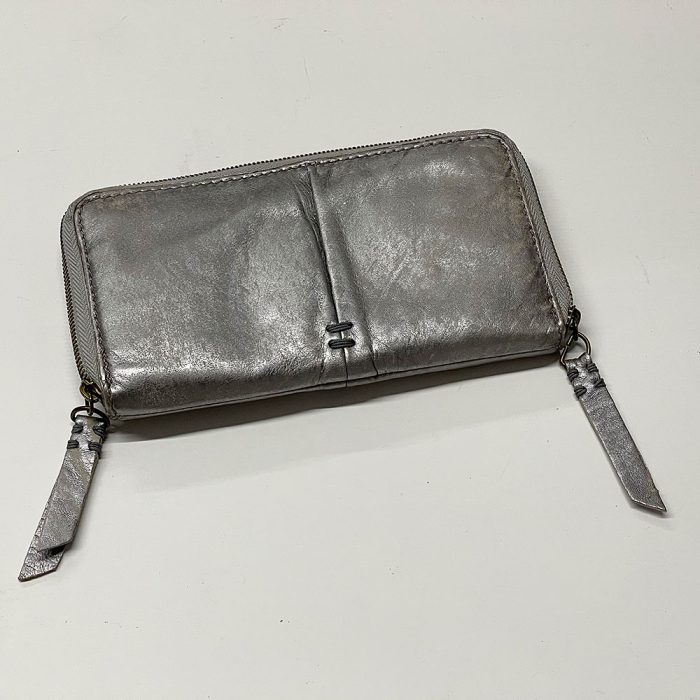 49 Square Miles Women's Distressed Silver Color Leather Wallet NEW | Catherine's Loft