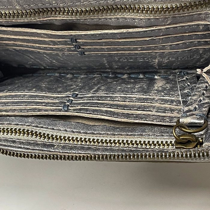 49 Square Miles Women's Distressed Silver Color Leather Wallet NEW | Catherine's Loft