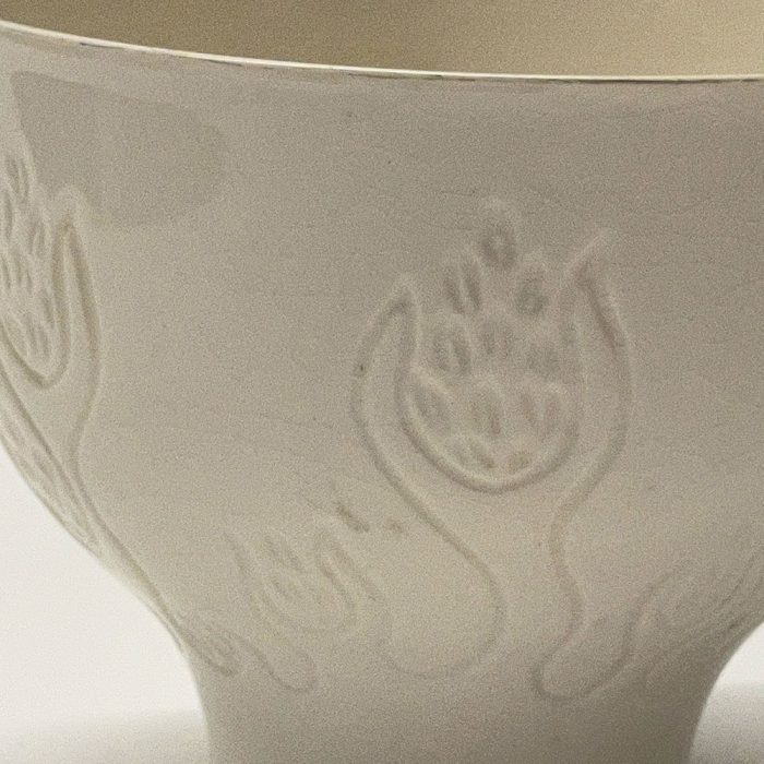 Vintage Royal Copenhagen 4478 White Vase with Relief by Gerd Bogelund | Catherine's Loft