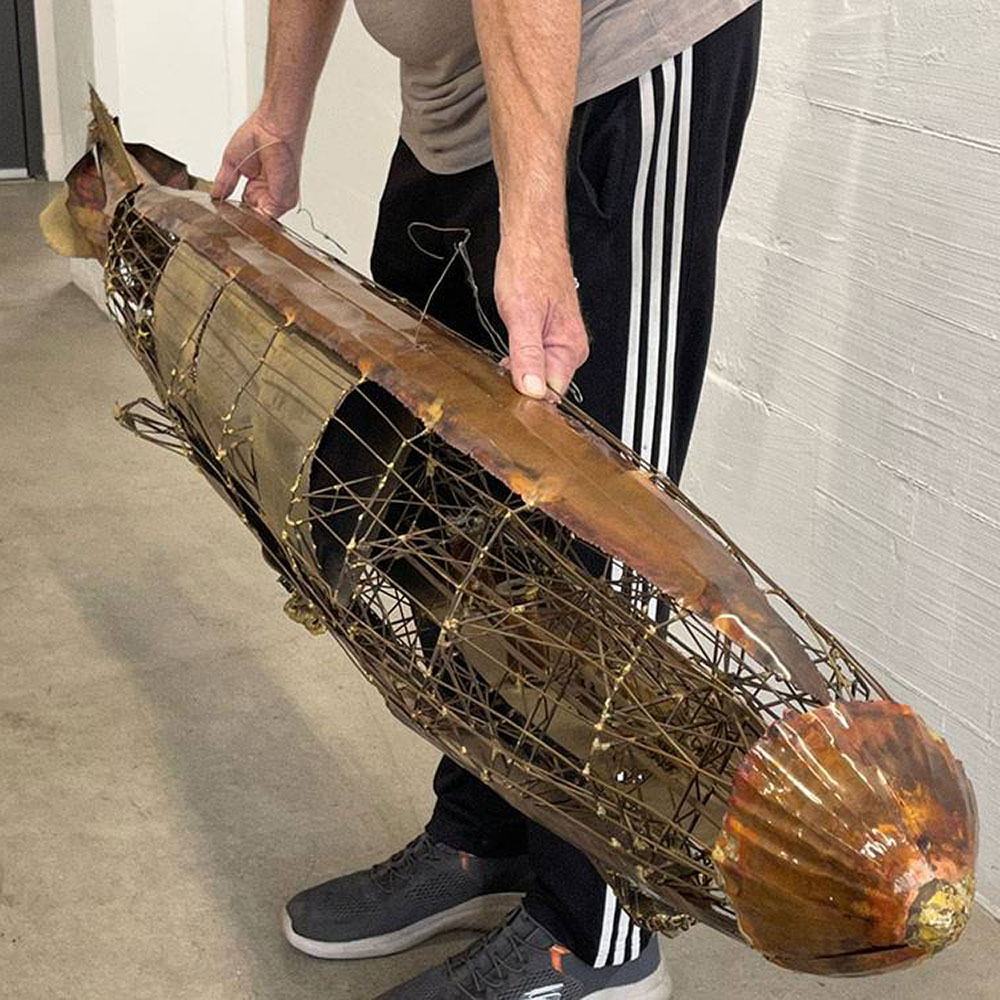 Giant Vintage Brass Blimp/Zeppelin Art Piece | Catherine's Loft