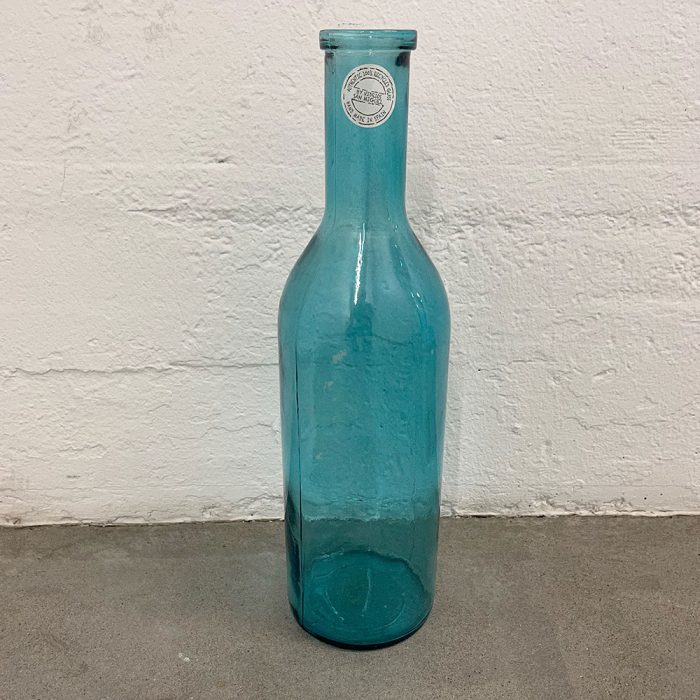 Large Decorative Blue Vidrios San Miguel/Spain Bottle | Catherine's Loft